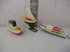 Lot Of 3 Vintage Plastic Toy Boats 1960s 