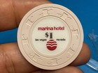  1      -   marina Hotel      -   las Vegas Nevada Casino  Chip      -   -fine Condition            z-4136
