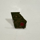 Georgia State Hat Lapel Pin Green Enameled Vintage