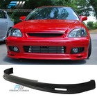 Fits 99-00 Honda Civic Ek Ek9 Mugen 2 3 4dr Black Front Bumper Lip Splitter - Pp