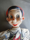 Vintage 1950 s Gund Disney Pinocchio Hand Puppet Rubber Head Cloth Body