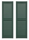 Severe Weather Exterior Vinyl Louvered Shutters Pair Heritage Green 15  X 47   