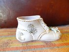 Vintage Porcelain Baby Shoe Vase - Pink   Gold - Dickson