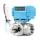 U  S  Solid 3 Way T Type Motorized Ball Valve W  Hand Wheel 1in Ss 9-24v