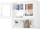 Versatile Wall Mounted Cabinet With Glass Doors - For Office  Kitchen  Garage