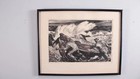 Robert Von Neumann   1888-1976 beaching The Dory 1944 Signed  Titled Lithograph