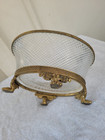  rare Austrian Vintage Gilt Cut Crystal Dore Bronze Centerpiece Bowl