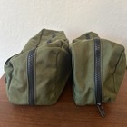 2 Pack Military Style Utility Pouches Olive Drab Green Zippered Belt Loop