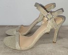 Jewel By Badgley Mischka Champagne Gold Shimmer High Heels Shoes Women s Size 11