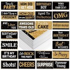  24 Designs Photo Booth Props Double Sided 11x5 5 Inch Black Gold Birthday