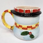 Christmas Snowman Ceramic Mug Hand Painted Winter Holidays Hot Cocoa Coffee Tea
