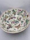 Chinese Export Porcelain Butterfly   Floral Motif Bowl 10    X 4 25   