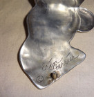 Huge Sterling Silver African Elephants 925 Belt Buckle Signed