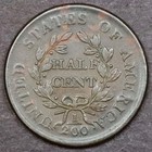 1804 Crosslet 4  Stems Draped Bust Half Cent - Au