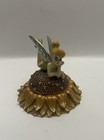 Rare Disney Tinkerbell Trinket Box With Crysal Jewels And Sunflower Peter Pan