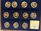 American Mint President Coin Set - Washington Thru Polk - 11 Coins - 24k Plated