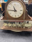 Vintage Budweiser Clydesdale Double Sided  Beer Sign Clock Light Beer Rare Works