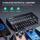 Lekato 10 Isolated Guitar Pedals Pedalboards Power Supply 5v 9v 12v 18v