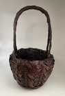 Vintage Japanese Bamboo Woven Ikebana Flower Arranging Basket