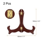 2pcs 6 3  Easel Plate Holder Wood-like Plastic Folding Display Stand Brown