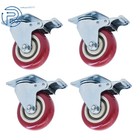 Heavy Duty 4 Pack Caster Set 4  Wheels All Swivel All Brake Casters Non Skid