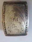 Antique 1917 Marsh Signed Sterling Silver Belt Buckle