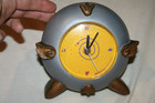 Vintage Space Age Atomic Desk Clock Chippy Chic Aviator Style Timepiece Mantle