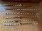 6 Vtg Texas Purties 24k Gold-plated Barbed Wire Drink Swizzle Stir Sticks Tube