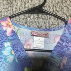 Cherokee Infinity Scrub Top Womens Med Purple Floral Medical Vet Uniform