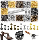 420 Sets Leather Rivets For Leather Crafting  4 Colors And 3 Sizes Leather Rivet
