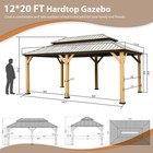 Domi 12 x 20 hardtop Double Roof Gazebo Canopy wood Frame Gazebo W net curtains