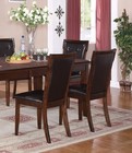 Cherry Finish Solid Wood 7pc Dining Set Expandable Table And Upholstered Chairs