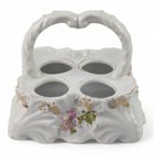 Vintage White Porcelain Ceramic Egg Basket Holder