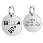 Custom Pet Id Tag Placa Id Perro Gato Deep Engraved Stainless Steel Usa Made
