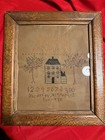 Antique Sampler Estate Sale Find Needlepoint Handcrafted School Free Shipping
