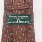 Mariano Rubinacci Louis Boston Silk Tie Burgundy Geometric Medallion Italy