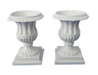  Miniature Dollhouse Set Of 2 White Urns 1 12 Scale New
