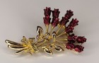 Beautiful Vintage 3d Floral Gold Tone Pin Brooch  2 25  X 1 5 