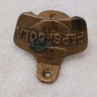 Vintage Pepsi-cola Brass Wall Mount Bottle Opener Cast Advertising Barware Soda