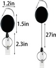 5 Pack Heavy Duty Retractable Badge Reel Id Card Holder With Clip And Key Ring C