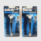 2 X Gillette Sensor Excel Men s Razor Handle Twin Blade Free Shipping