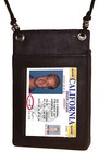 Set Of 2 Genuine Leather Id Credit Card Holder Neck Travel Work Pouch Wallet New
