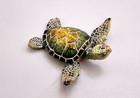 Green Sea Turtle Figurine Painted Resin  one Figure Approx  3 Inches Long 