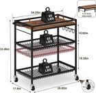 3 Tier Rolling Kitchen Utility Cart For Microwave Table Stand 34 25  L X 33 46 h
