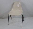 Vintage 70s Mid Century Modern Mcm Eames Style Fiberglass Chair White Distressed