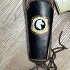Vintage Wyatt Earp Black Leather Double Holster Horsehead Design Rare