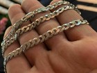 Men s Flat Miami Cuban Link Chain Solid 925 Sterling Silver 6mm Thick Italy Made