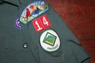 Boy Scouts Of America Bsa Men s Shirt Venturing Green Small Sewn Patches