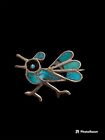 Vintage Native American Silver   Jade Pin Brooch