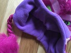 Nwt Mambo Hat Striped Monster Fleece Inner Lining Pinks   Purple One Sz Girls
